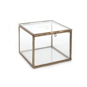 Schmuck-box glas kupfer 12x12x9cm