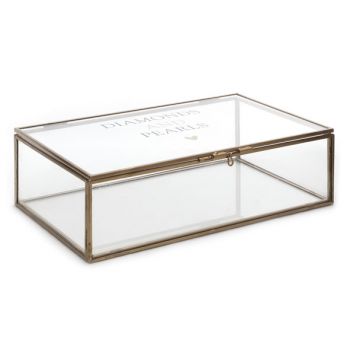 Schmuck-box glas kupfer 26x16x7cm