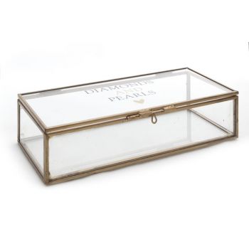 Schmuck-box glas kupfer 22x10x5cm