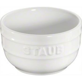 Ramequin S/2  8 Cm Wit Ceramic By Staub 40511-136   Op=op