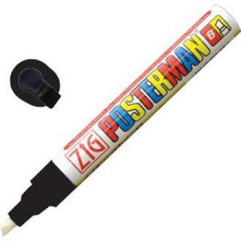 Securit Zig Posterman weerbestendige krijtstift zwart 6mm